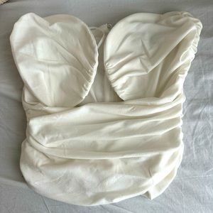 White strapless top